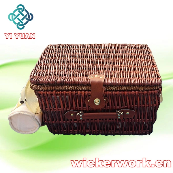 Wicker Basket Wicker Camping Picnic Basket Hamper with Lid