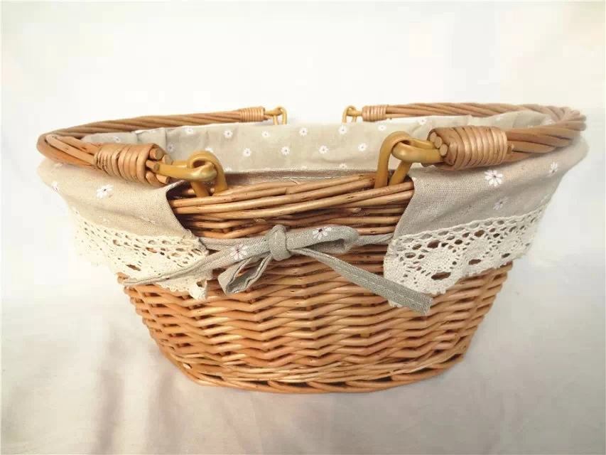 Customized Eco-Friendly Handmade Rectangular Steamed Willow Basket for Picnic