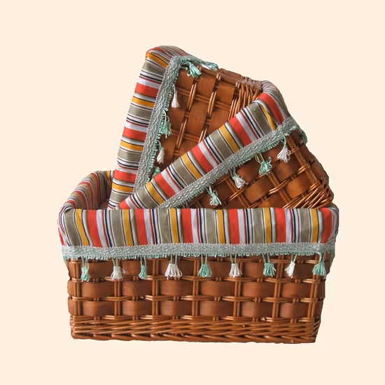 Cesta decorativa de vime de vime para uso doméstico barato